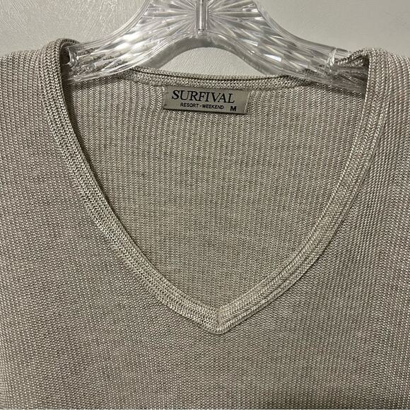 Surfival V-neck Pullover Long Sleeve Lightweight Sweater | Women’s Size Medium - Picture 3 of 7